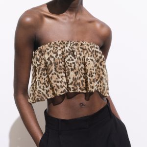 Animal-print crop top