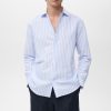 Regular-fit striped cotton-linen shirt