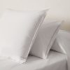 Washed cotton percale pillowcase with zigzag stitching 50x75 cm