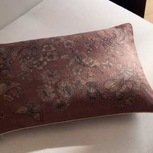 Linen floral-print cushion cover 40x60 cm