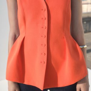 Halter-neck peplum vest