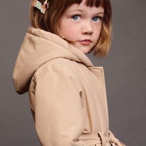 Trench coat with fur lining