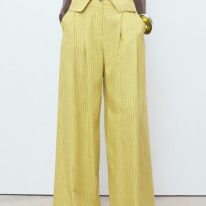 Striped straight suit trousers