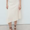 Asymmetrical cotton midi-skirt