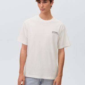 Printed cotton-blend t-shirt