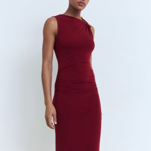 Draped dress with jewel detail