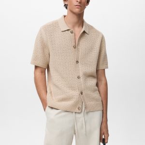 Openwork knitted shirt