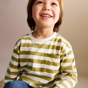 Chest-pocket striped T-shirt