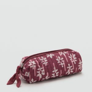 Floral-print pencil case