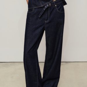 Straight-fit belt jeans