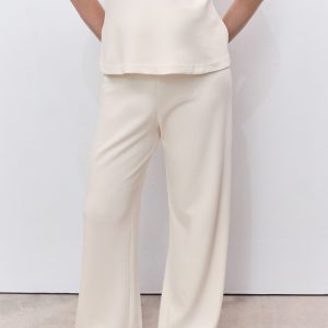 Straight cotton maternity pants