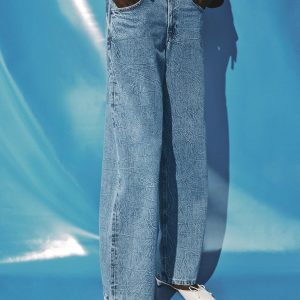 Straight-fit jeans with a creased effect