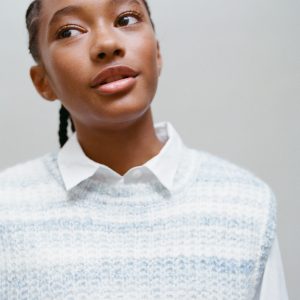 Striped knitted vest