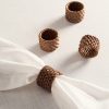 Set of 4 rattan napkin holders