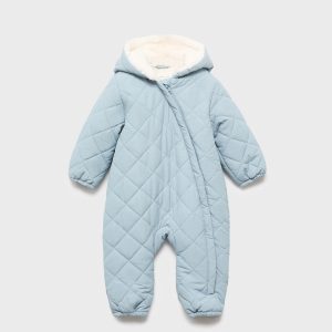 Quilted sweatshirt with shearling lining