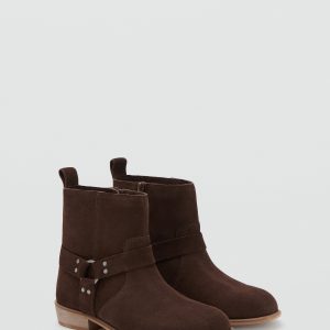 Suede leather ankle boots