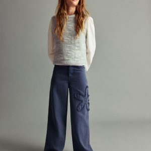 Floral-embroidered vest