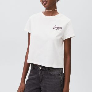 Printed cotton-blend t-shirt