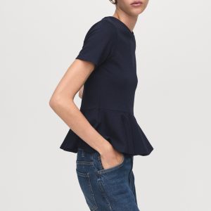 Short-sleeved peplum t-shirt