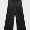 Straight leather-effect pants