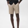 Linen-cotton blend Bermuda short