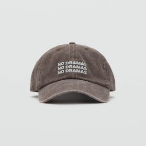 Cap with embroidered text