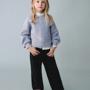 Straight-leg jeans with hearts