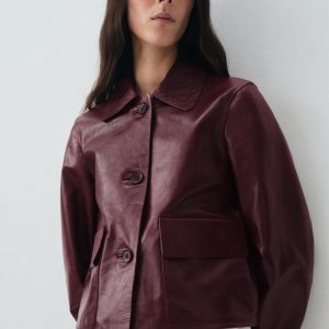 100% leather jacket with buttons