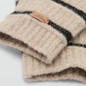Striped knit gloves