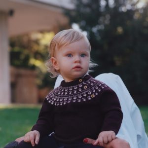 Jacquard sweater with buttons