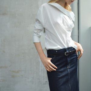 Midi denim skirt