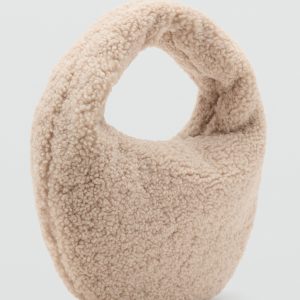 Shearling-effect textured bag