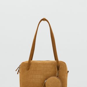 Small suede bowling handbag