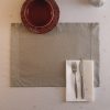 Linen placemat with stitching