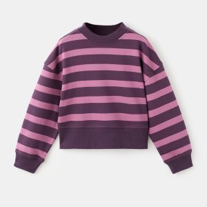 Striped cotton-blend sweatshirt