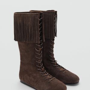 Fringed leather boots