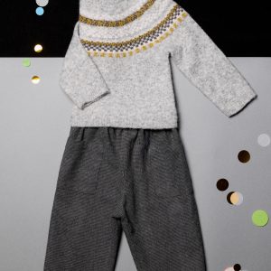 Houndstooth print straight pants