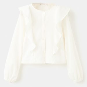 Ruffled lurex blouse