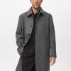 Herringbone wool-blend coat