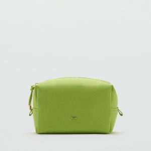 Zipped nylon cosmetics bag
