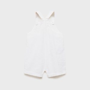 Textured cotton dungarees