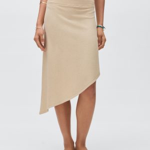 Asymmetrical lurex skirt