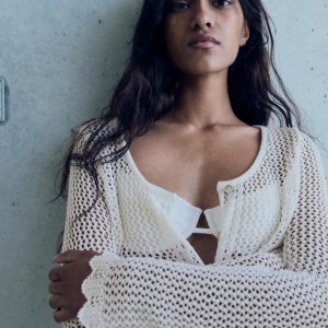 Crochet cardigan with buttons