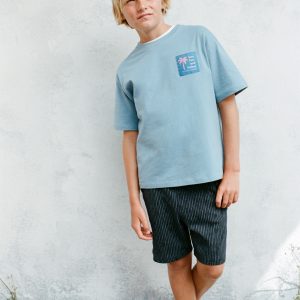 Printed cotton bermuda shorts