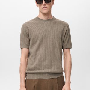 Ribbed knit t-shirt