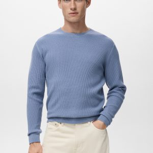 Fine rib-knit cotton sweater