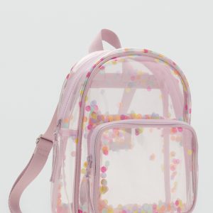 Transparent confetti backpack