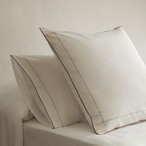 Two 200-thread count percale cotton pillowcases 50x75cm