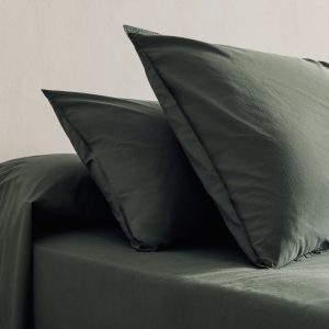 Cotton poplin double-stitched pillowcase 45x110 cm