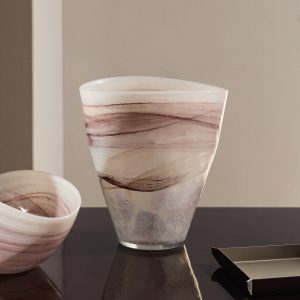 Alabaster-effect glass vase